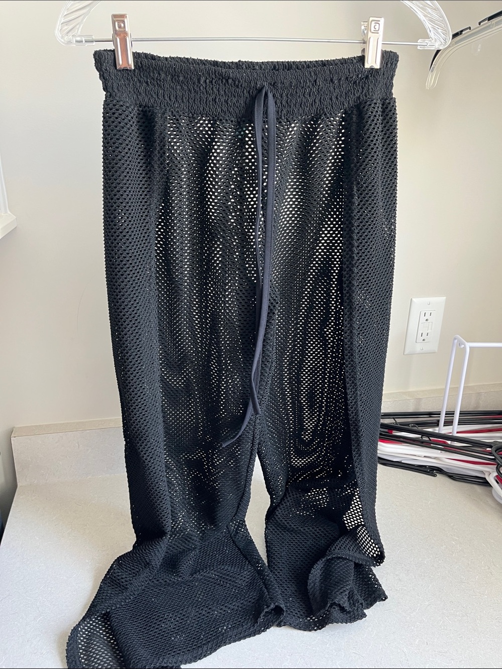 Black Mesh Lounge Pants